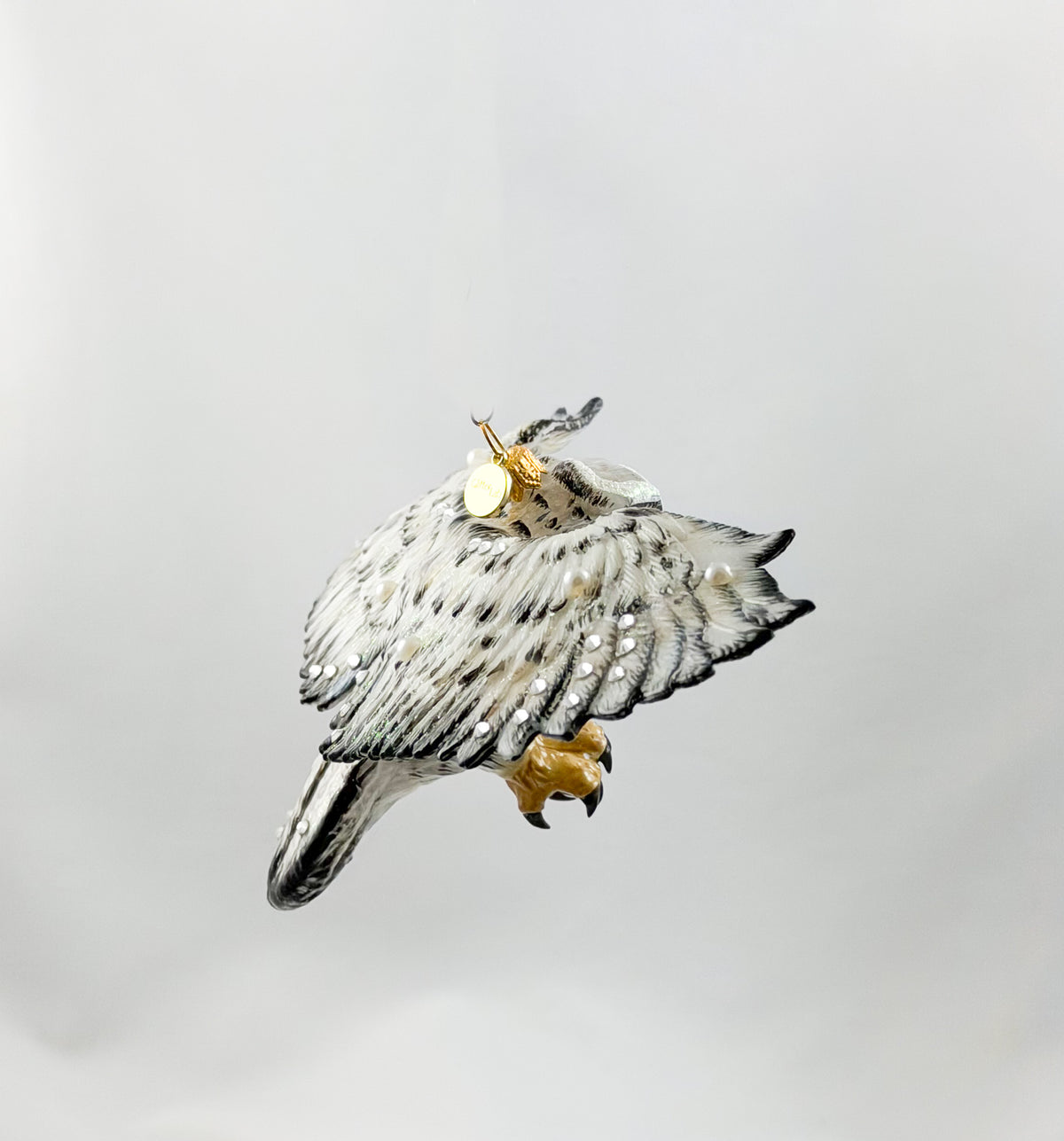 Fliegende Schnee-Eule mit Glitzersteinchen, GlitterLab
