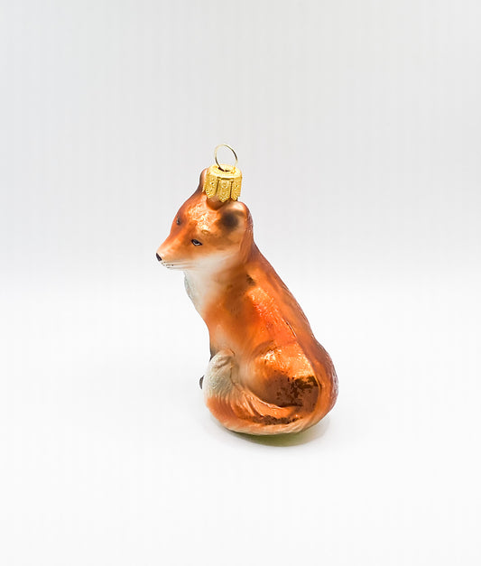 Sitting mischievous fox