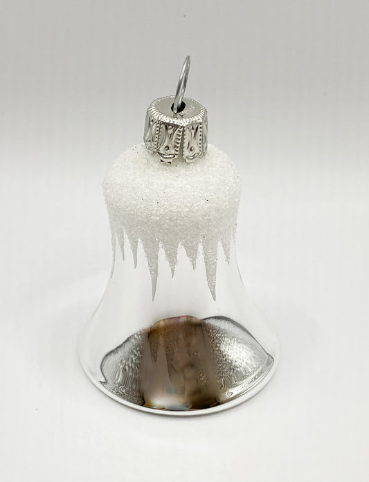 Weihnachtsglöggli silber mit Schneezacken
