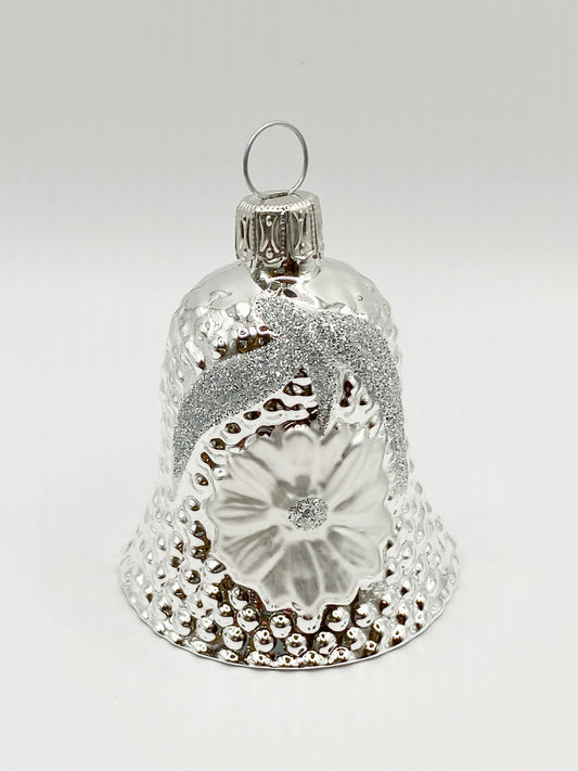 Weihnachtsglöggli silber mit Blume