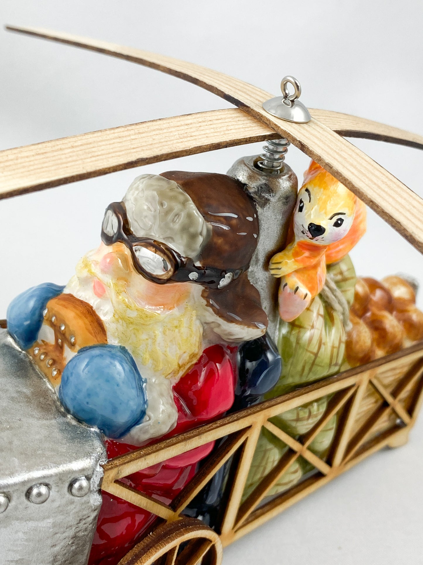 Santa Claus transports the hazelnuts for the squirrel by helicopter AtlasArt