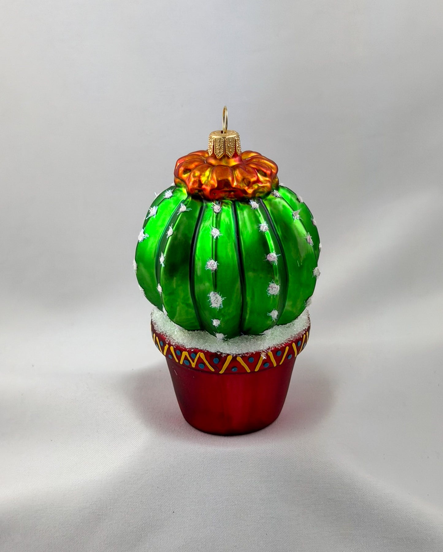 Flowering cactus in flowerpot