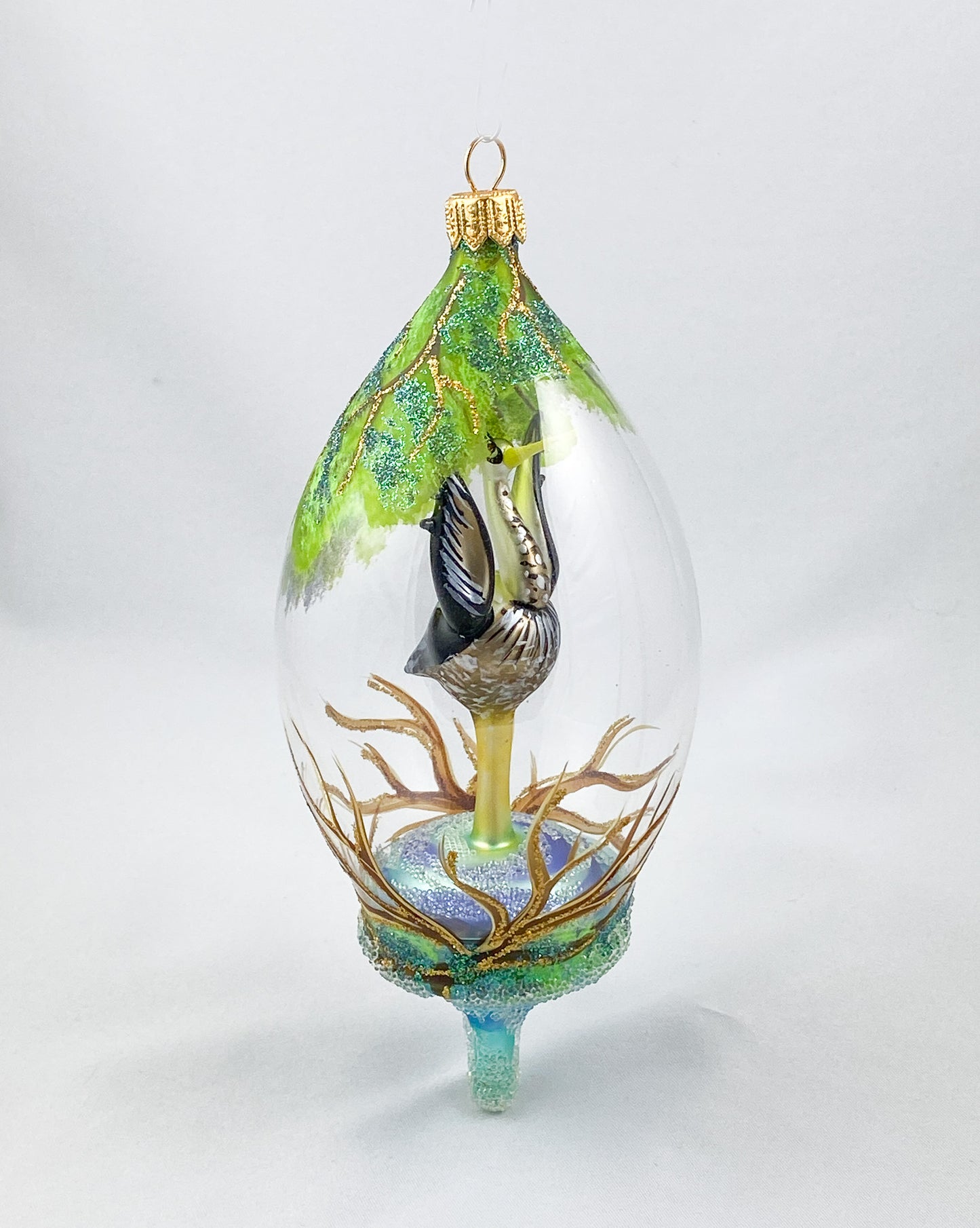 Kranich mit gelbem Schnabel