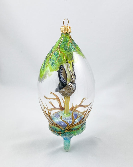 Kranich mit gelbem Schnabel