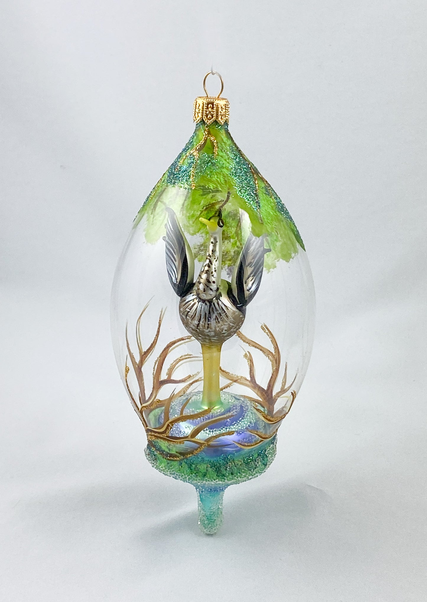 Kranich mit gelbem Schnabel