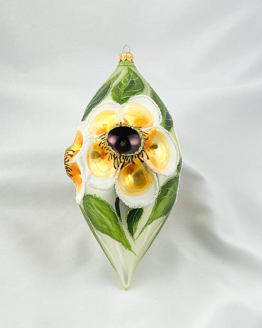 Grosse Kugel mit gelbem Magnolien-Motiv