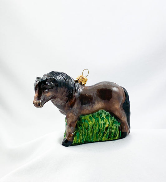 Braunes Pferd im Gras