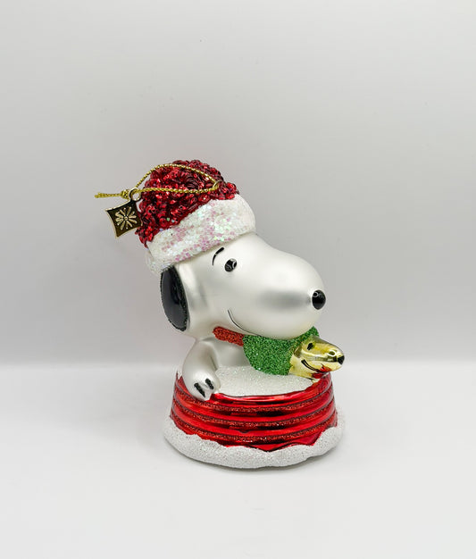 Snoopy macht zusammen mit Woodstock eine Schlittenfahrt