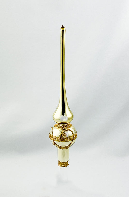 Kleine Spitze Gold, glänzend mit goldenem Dekor