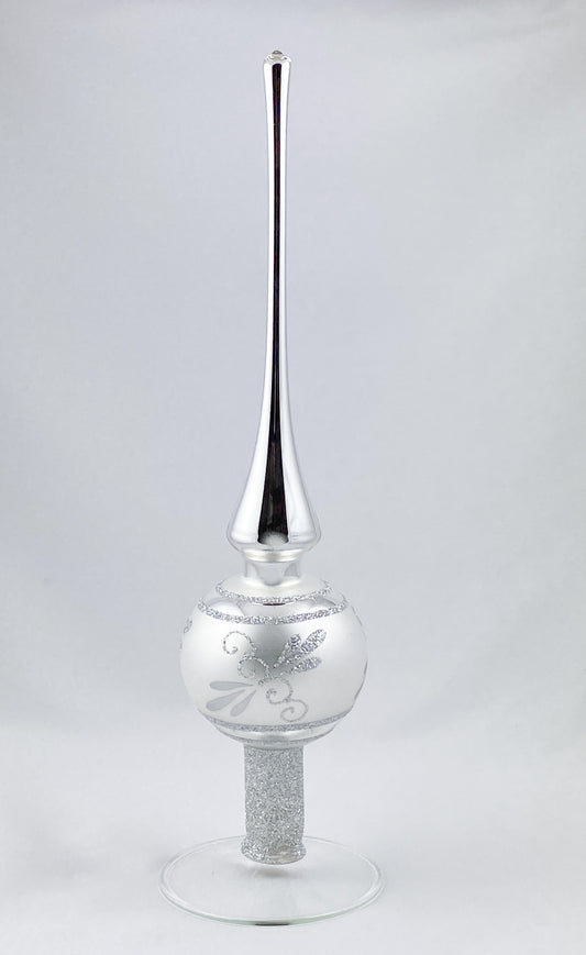 Baumspitze Silber mit silbernem Glitzer