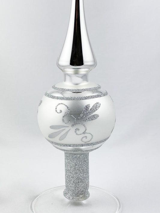 Baumspitze Silber mit silbernem Glitzer