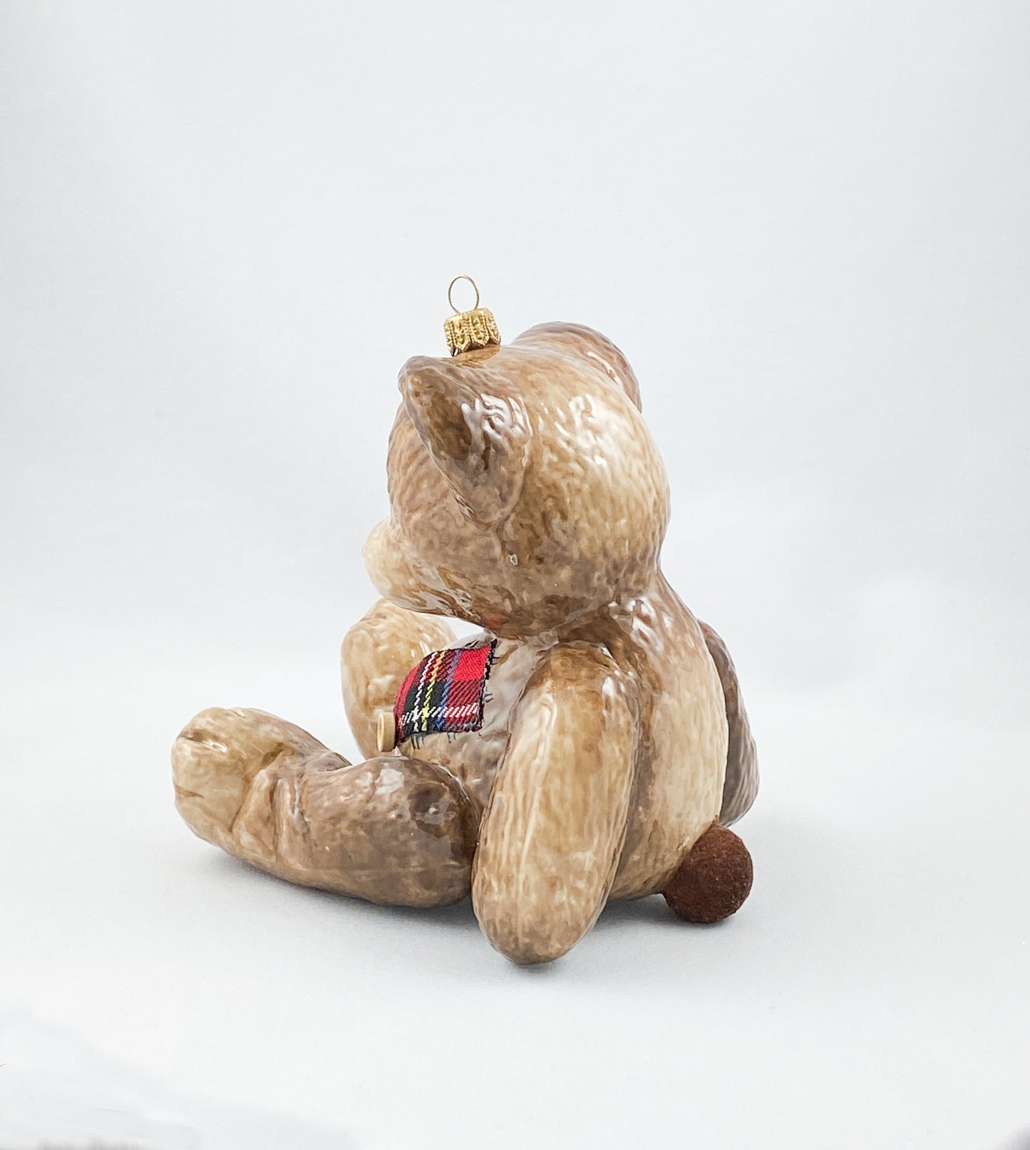 Brown teddy bear with fabric patches AtlasArt