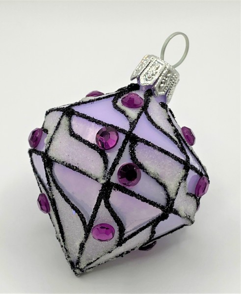 Lilafarbenes Kreisel-Ornament mit violetten Schmucksteinen