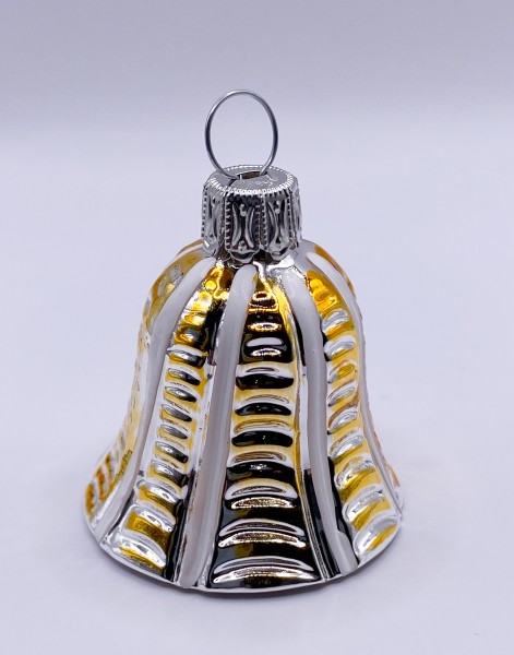 Silberne Glocke mit goldenen Streifen