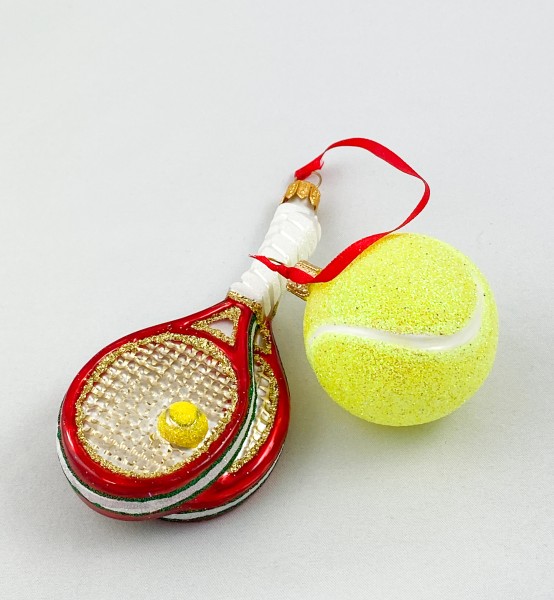 Tennis-Racket mit Tennis-Ball