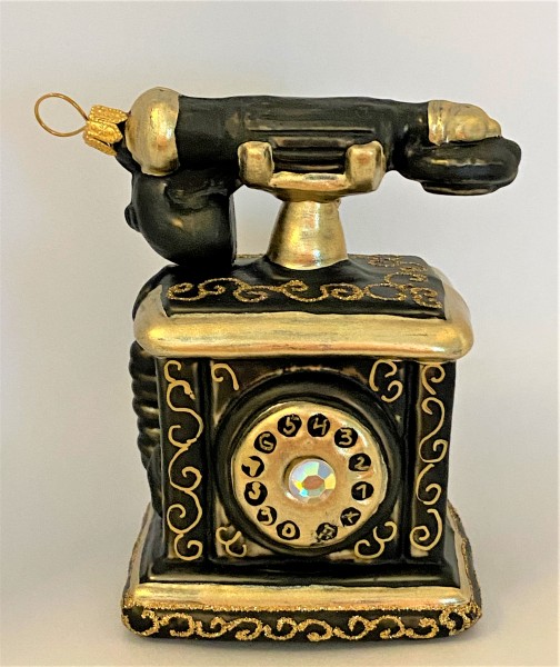 Nostalgisches Telefon schwarz gold
