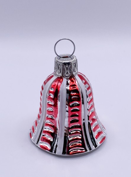 Silberne Glocke mit roten Streifen