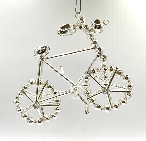 Silbernes Gablonzer Perlen Fahrrad
