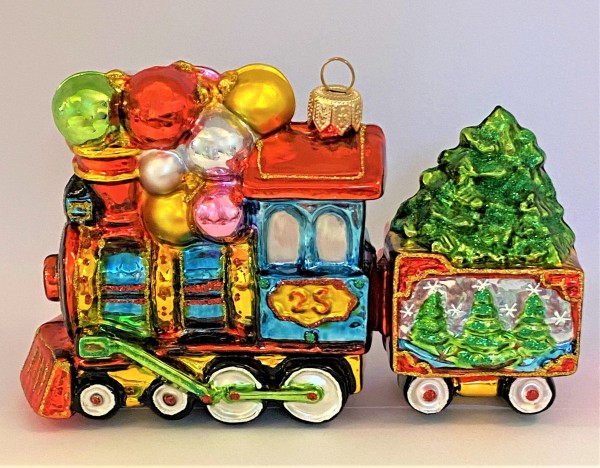 Weihnachtslokomotive mit Anhänger