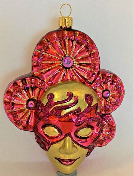 Venezianische Maske pink gold