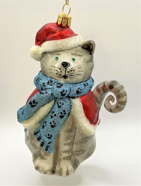 Grosse Tiger-Katze freut sich auf Weihnachten, KOMOZJA MOSTOWSKI