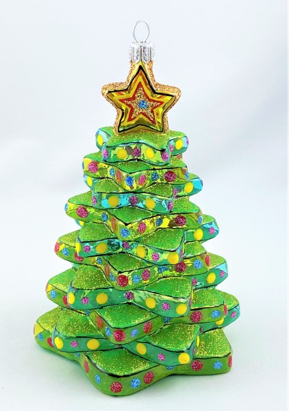 Grosser transparenter Weihnachtsbaum mit Sternenspitze