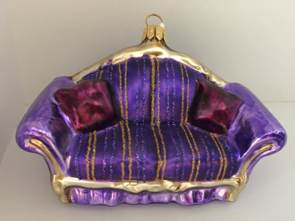Sofa violet gestreift
