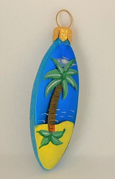 Surfbrett mit Palmen-Motiv