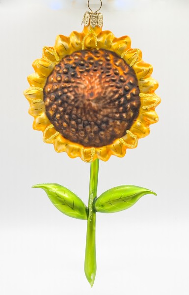 Sonnenblume mit Stängel und Blättern