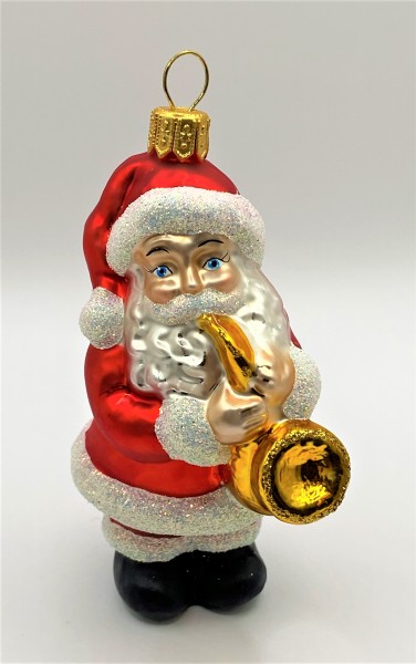 Weihnachtsmann spielt Saxophon