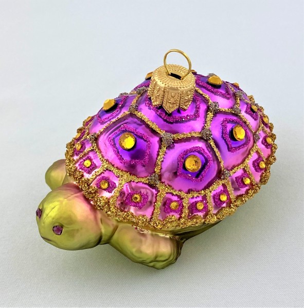Schildkröte violett mit Glitzersteinen