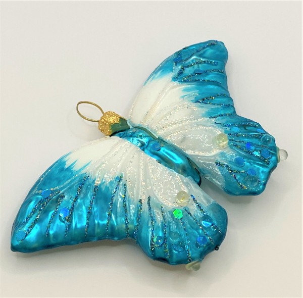 Schmetterling blau weiß