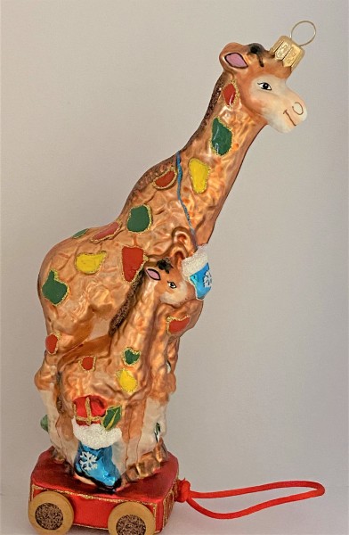 Spielzeug Giraffe auf Wägelchen