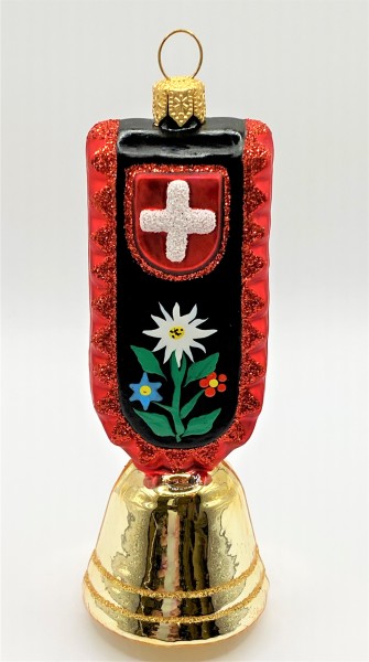 Souvenir - Kuhglocke mit Alpenblumen