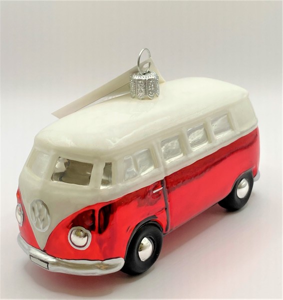 VW-Bus rot mit weissem Dach