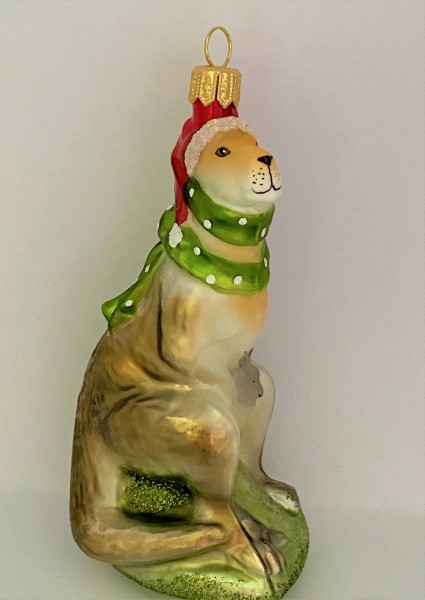 Das Känguru freut sich auf Weihnachten, grüner Schal