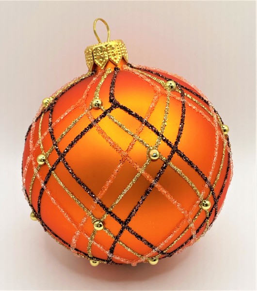 Kugel orange mit Streifen-Dekor