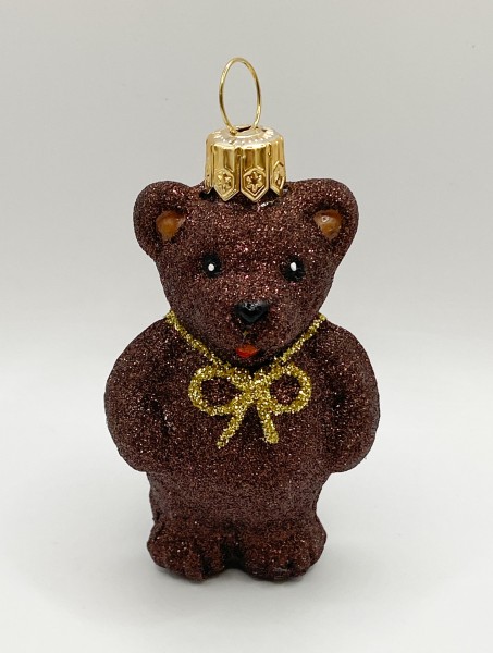 Brauner Teddybär mit goldener Schleife