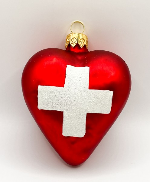 Rotes Herz mit Schweizerkreuz