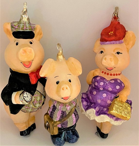 Familie Schweinchen freut sich auf das Weihnachtsfest, KOMOZJA MOSTOWSKI