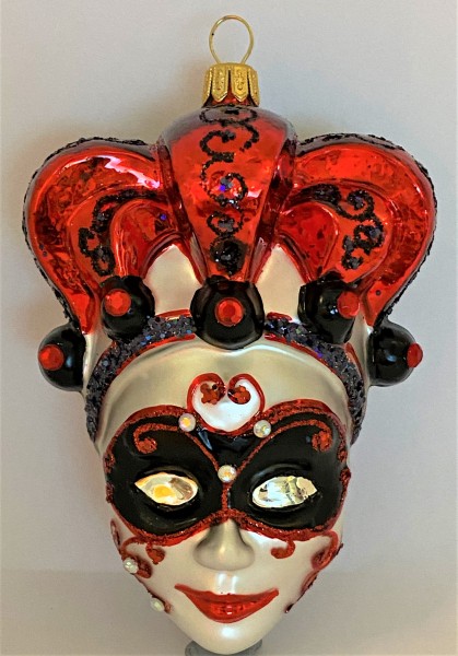 Venezianische Maske rot schwarz