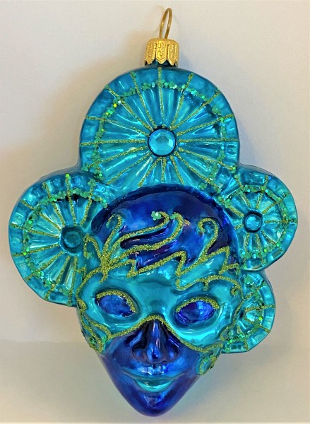 Venezianische Maske blau türkis