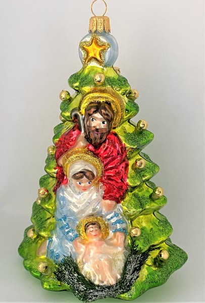 Die Heilige Familie im Schutz des Weihnachtsbaumes