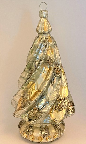 Kubistischer Weihnachtsbaum, silber gold