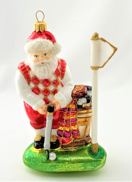 Santa Claus auf dem Golfplatz