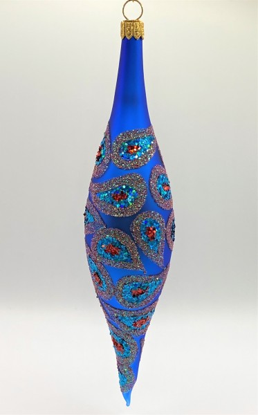 Zapfenform Preussischblau mit Paisley-Muster
